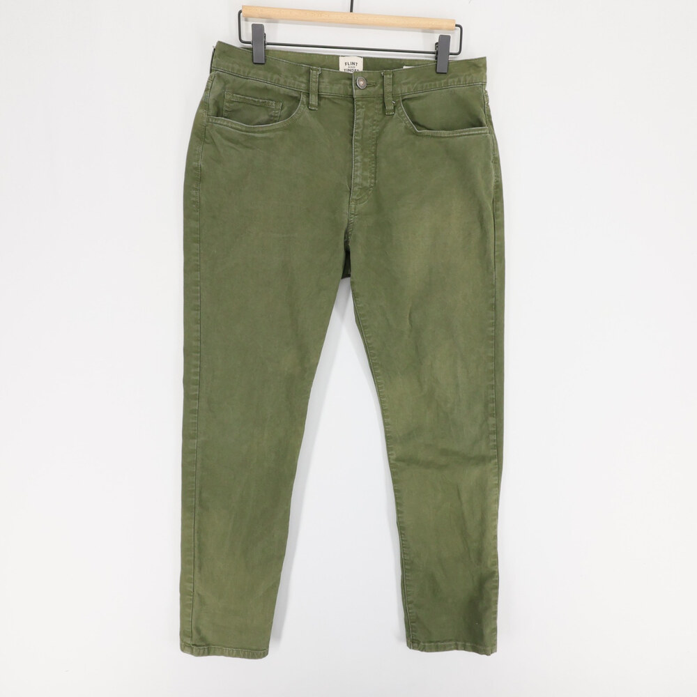 Flint And Tinder 365 Pants Mens 31x30 Green Tapered Fit Stretch 5 Pocket Chino